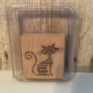 StampinUp wood block stamp set Frightening Feline - Halloween